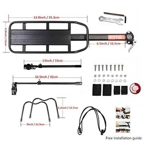 Fahrrad Gepäckträger Sattelstütz Für Fahrrad Mountainbike MTB Aluminium Fahrrad-Gepäckträger Hinten mit Reflektor - 2