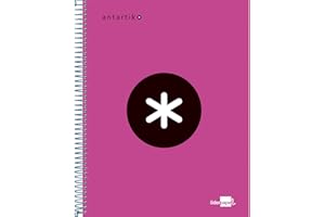 Liderpapel Cahier Spirale Série Antartik A5 148X210Mm 120F 100G/M² Quadrille 5Mm 6 Trous Coil-Lock Rose