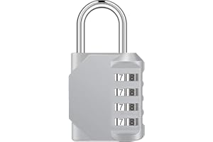NASHRIO Cadenas à Combinaison, Cadenas Code Pour Casier, 4 Chiffres Serrure à Combinaison Pour Gymnase, école, Portail, Hangar, Garage, Rangement, Casiers à Bagages Et Boîte à Outils