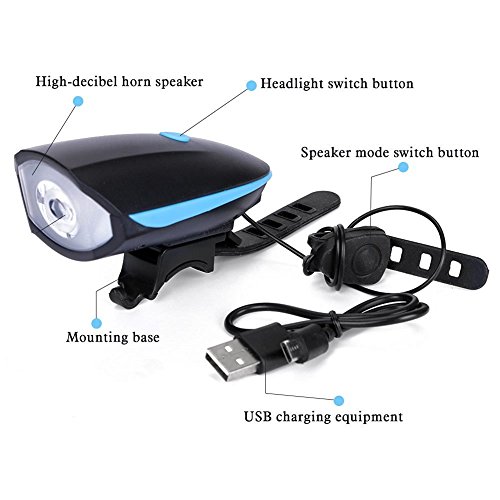Beautystar Wiederaufladbare LED Fahrradlampe, LED Frontlicht und Rücklicht Für Radfahren, 250lm , 3 Licht-Modi, Fahrradscheinwerfer, Fahrradlicht, Fahrradbeleuchtung Set (1 USB-Kabel &1 Ladegerät) - 3