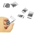 Happiness Pack of 5 Side Release Clasp Clip Metal Adjustable Buckle Clips Silver Fastener For 20mm 25mm Webbing Bag Straps