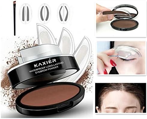 Eyebrow Stamp Powder Seal Eyebrow Stencils Kit Waterproof Eye Brow Powder Kit Eye Brows Brush Makeup Nature Delicate Brown 3 Sets Stamps Light Brown