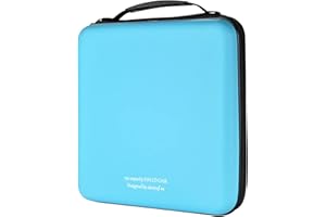 KUOCDSIK Range CD, boîtier de DVD Blue-Ray EVA de 192 capacités Organisateur de Stockage de Disque Dur de Protection pour Les Voyages en Voiture (192 Capacités, Bleu ciel192)