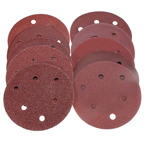 KING DO WAY 50Pcs Schleifscheiben Schleifpapier Durchmesser 125mm 6 Loch Klettscheiben Koernung Schleifen - 3
