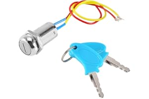 ANGGREK 2 Wire Ignition Key Switch Lock, Waterproof Universal Motorcycle Ignition Starter Switch for Scooter, AVT, Electrombile