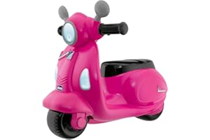 Chicco Moto Porteur pour Enfants, Trotteur Vespa Rouge Primavera, Jouet avec Panneau Electronique, Lumières et Sons, Stabilisateurs avec Roues amovibles, Max 25 kg - Jouet Enfant de 1 à 3 Ans
