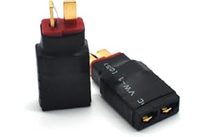 Padarsey Lot de 2 adaptateurs de connecteurs compatibles avec Deans T mâle vers TRX femelle, sans fil, connecteurs de batterie RC