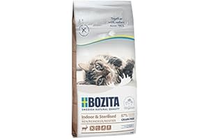 Bozita Indoor & Sterilised Katzentrockenfutter mit Rentier – 2 kg – getreidefreies Katzenfutter für sterilisierte Wohnungskatzen – 33 % Protein, 14 % Fett – gentechnikfrei, Alleinfuttermittel