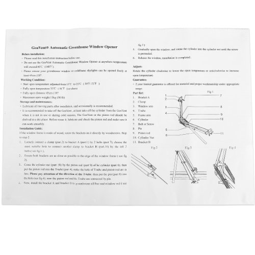 Automatische Glimmer Gewächshaus Haus Fenster Öffner Solar Hitze Auto Dach Vent 15 kg - 7