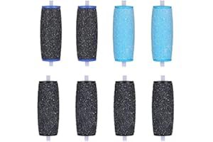 LDOUXX Lot de 8 Rouleau de Remplacement pour Scholl Velvet Smooth Rouleaux les têtes Electrique Râpe, 4 Extra Rugueux Rouleaux & 4 Rugueux Rouleaux