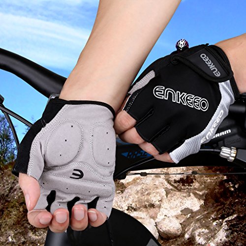 Enkeeo Fahrradhandschuhe Fitness-Handschuhe Reithandschuhe Radsporthandschuhe Trainingshandschuhe mit Adjustable Handgelenkstütze für Road Race, Mountainbike, Radsport, Reiten, Wandern, Bergsteigen, Camping und mehr Sports im Freien, Idea für Damen Herren Frauen Männer - 9