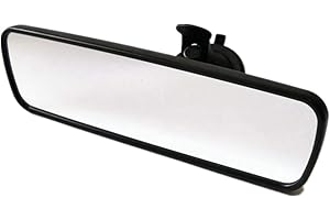 BININBOX Specchietto Retrovisore Universale per Auto e Camion Antiriflesso Clip panoramico per Specchio Retrovisore Interno a Angolo Largo (Specchio Bianco/Bordo Nero)