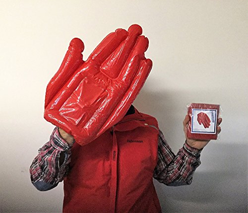 Preisvergleich Produktbild XXL Hand aufblasbar, rot (10er Pack), Fan, Riesenhand, Spaßartikel, Festival (rot)