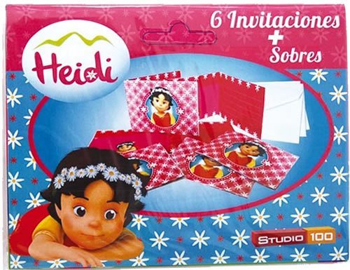 12-teiliges Einladungskarten-Set * HEIDI und DIE BERGE * für Kindergeburtstag oder Motto-Party // bestehend aus 6 Einladungskarten und 6 Umschlägen // Party Invits Einladungen Motto Johanna Spyri Schweiz Geissenpeter Alpöhi - 2