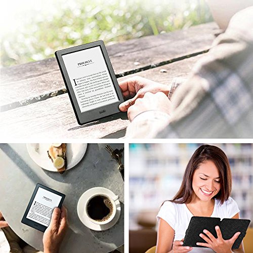 Fintie Hülle für der Kindle eReader (6 Zoll) Touchscreen ohne Spiegeleffekte, (8. Generation – 2016 Modell) – Die dünnste und leichteste Schutzhülle Tasche mit auto Sleep / Wake, Schwarz - 7