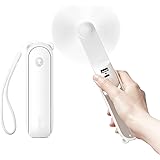 Ventilatore portatile con Powerbank da 4800 mAh, ventola tascabile portatile alimentata a batteria o personale pieghevole ali