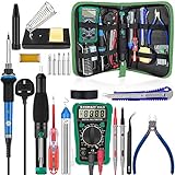 Soldering Kit,Soldering Iron with Multimeter,NO-Soldering Welding Tools/Cutter/Solder Wire/Solder Iron Tip and PU Tools Bag
