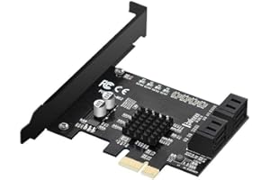 MZHOU PCIe 2.0 x 1 zu SATA III 4-Port-Adapterkarte Marvell-Chipsatz ohne Raid für IPFS-Mining und Hinzufügen von SATA 3.0-Geräten