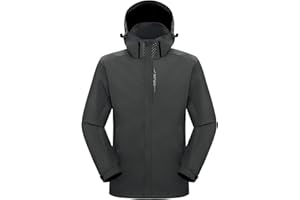 SUKUTU Veste imperméable d'extérieur pour homme Manteau de pluie léger Manteau respirant et coupe-vent pour le voyage Manteau imperméable pour la randonnée