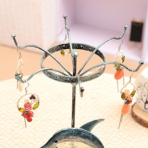 MagiDeal Delphin Ohrring Halskette Schmuck Halter Stand Schmuckständer Veranstalter - 7