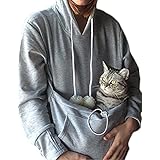 Rolansica Frauen Pullover Hoodie Sweatshirt mit Tasche Kangaroo Hoodie Carrier für kleine Katze Hunde