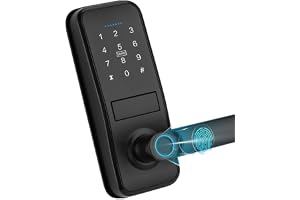 Lapetus Smart lås, nyckellöst dörrlås med elegant matt svart handtag, elektroniskt tangentbord säkerhetsbult, fingeravtryckst