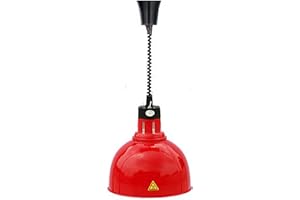 Hengqiyuan Scaldavivande Lampada Lampadina di Calore per Alimenti 250W Commerciale Regolabile Appeso Lampade di Calore per Alimenti Ristorante Servizio di Ristorazione Scaldavivande Pizza Warmer,Rosso