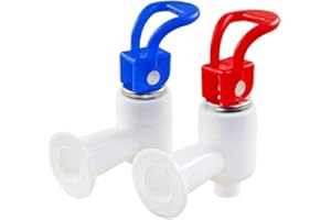 LQIOACU Pack of 2 Water Dispenser Replacement Spigots, Plastic Drink Dispenser, Spout Tap, Outlet Tap, Canister, for Cold and Hot Drinks, Beer Barrel, Glass, Coffee, Juice, Drinking Fountain, White