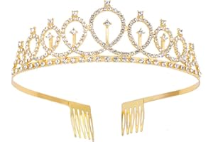 DECENTRALAND Crystal Rhinestones Wedding Tiara with Comb for Bridal Wedding Princess Queen Coronation Birthday Party Silver Crown Girl and Women Carnival Party Holiday Celebration for Adults