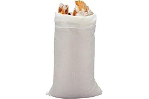 MJCC Lot de 15 sacs de gravats raphia • Sac de collecte renforcé et résistant • Plus de 25 kg • Grand 80 x 50 cm • 15 pièces