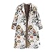 Produktbild Cooljun neu Damen Winterjacke Wintermantel Lange Frauen Winter Warm Outwear Blumendruck Mantel mit Kapuze Taschen Vintage Oversize Mäntel