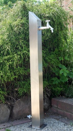 Preisvergleich Produktbild Wassersäule Eckig / Aus hochwertigem Edelstahl / Wasserdicht verschweißt / Komplett befüllbar / Ohne Schläuche / Zapfsäule Eckig Bewässerung Gartenschlauch Spender