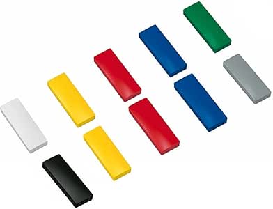 10x Faxland Magnete rechteckig, Farbig sortiert 54x19 mm, Haftmagnete für Whiteboard ...
