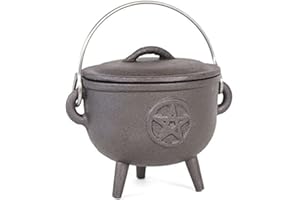 Something Different Qualcosa di Diverso calderone in ghisa con Pentagramma, Nero, 11 cm