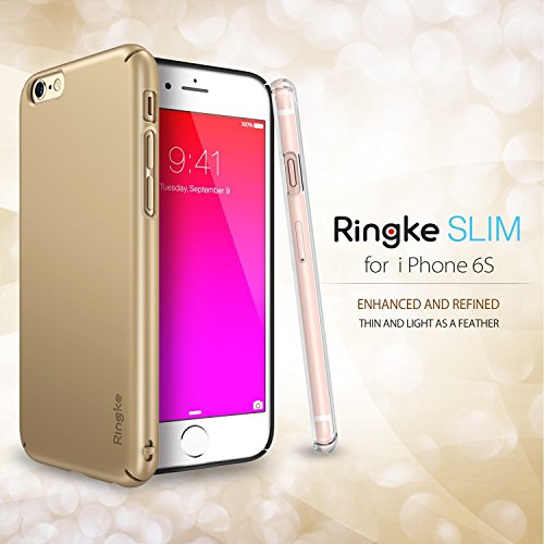 iPhone 6S Case, Ringke SLIM **Essential Ultra Thin**[1 FREE HD Screen Protector][ROSE GOLD] Perfect Fit & Scratch-Resistant Dual Coating Lightweight Hard Case for Apple iPhone 6S 4.7