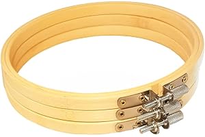IZEERA 3 Pack Round Bamboo Embroidery Hoops 8 inch for Embroidery Kit – 20 cm Cross Stitch Rings for DIY Sewing Arts and Crafts
