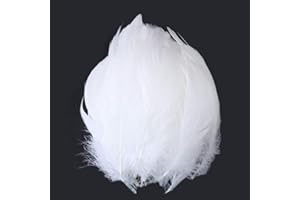 XNFIVE Piuma Bianco, 500 PCS Naturali Piume d'oca 8-12cm, Piume Decorative per Artigianato artistico fai da te, Cacciatore di Sogni, Orecchini, Cappelli, Carnevale Festa Nozze Decorazione, Crafts DIY Feather