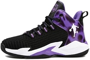 DHOVOR Boys' Girls' Basketball Shoes Kid's Basketball Trainers Shoes Anti Slip Sports Shoes Fashion Sneakers