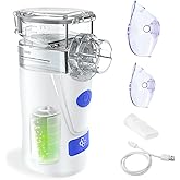 Aerosol Portatile, Ricaricabile, Aerosol Ultrasuoni Silenzioso per Malattie Respiratorie Efficace, Aerosol per Bambini e Adul