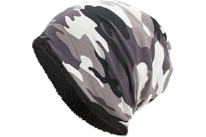 LIJUN Ocobudbxw Unisex Inverno Caldo Baggy Berretto Cappello Camouflage Faux Fleece Foderato Sci Skull cap