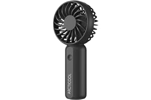 ARCTICOOL Portable Mini Fan - Rechargeable Hand Fan with 3 Adjustable Speeds, 2000mAh Battery, Lightweight Design, Low Noise, and Easy Portability for Indoor and Outdoor Use (Deep Black)