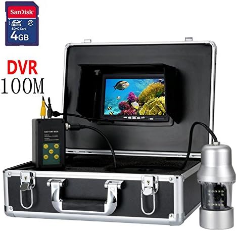 100M 7" TFT DVR Recorder Underwater Video Fishing Camera System 0- 360 Degree View, Remote Control, 14x White Lights