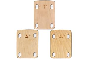 RUANI 3 Pcs Solid Maple Wood Guitar Neck Shim Musical Instrument Accessories Protection 0.25, 0.5 and 1 Degree Guitar Neck Plate Tool