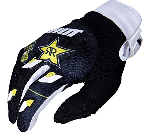SHOT Paire de Gants Contact Réplica Rockstar 3.0, Noir/Blanc/Jaune, Taille L