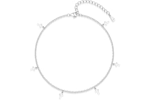 Bewenda Silber Fußkettchen für Damen, Sterling Silber 925 Fusskette für Frauen Mädchen, Sommer Strand Sandale Barfuß Fußspange Geschenke, Flexibe Verstellbar Wasserfest Fußbändchen Knöchel-Kette