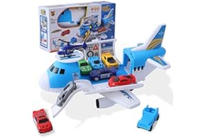 Herefun Aeroplane Play Set, Aeroplane Toy with Car Helicopter, Children's Vehicles, Educational Toy, Toy Car Set, Boys Vehicles, Mini Cars Toy for Children