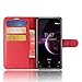 Produktbild SMTR Cubot magic Wallet Tasche Hülle - Ledertasche im Bookstyle in Rot - [Ultra Slim][Card Slot][Handyhülle] Flip Wallet Case Etui für Cubot magic