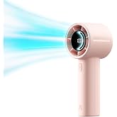 JISULIFE Life10S Handheld Turbo Fan, Max Run Time | Essential for Outdoor Travel, Camping, Beach and Makeup, 5000mAh Battery,