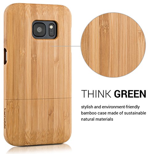 kwmobile Funda para Samsung Galaxy S7 - Carcasa Protectora de  bamb    para m  vil - Case  Duro  en  marr  n Claro 