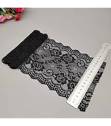 EIROVYA EIR Nastro in Pizzo Elasticizzato,Pizzi e Merletti Bordi,Bordo per Allungare Tende,Larghezza 6.8 CM,Motivo Floreale,per Cucito, Artigianato,Indumenti Fai da Te, Biancheria Intima,5 Yard/Rosa